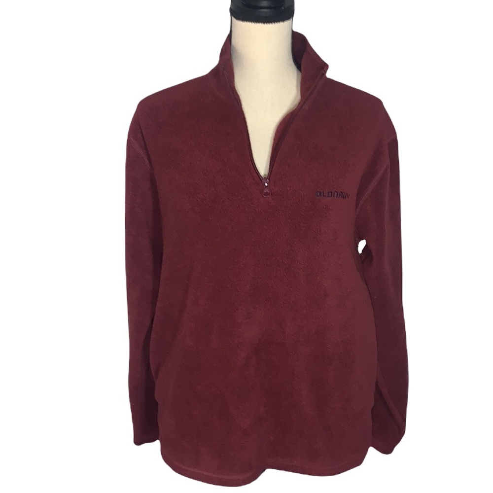 Old Navy Men's Maroon Fuzzy Pullover Quarter Zip Sweater size Small